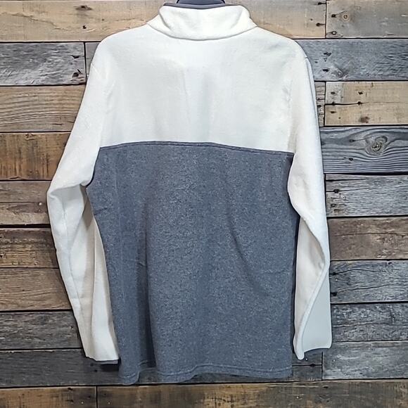 Columbia Pullover Fleece Jacket Half Snap Bentln Springs Gray White Womens 1X - Picture 7 of 9